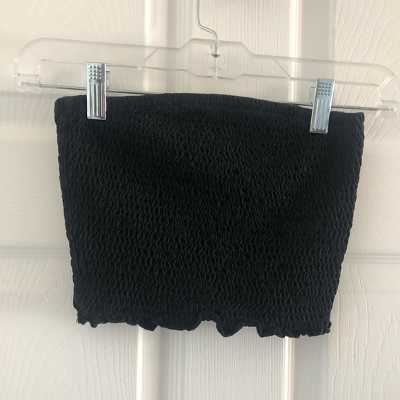 Scrunched Black Tube Top - Picture 1 of 2